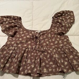 American Eagle Outfitters Brown Floral Top